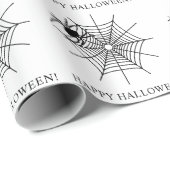 Minimal Spider und Spiderweb glücklich Halloween Geschenkpapier (Rolleneckpunkt)