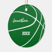 Minimal Sport grün Jungen Mädchen Basketball Keramik Ornament (Links)
