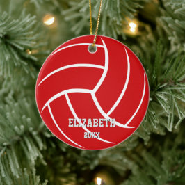 Minimal Sport Rot-Mädchen Jungen Volleyball Keramik Ornament