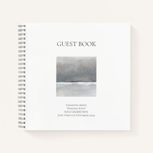 Minimal Square Art Show Ausstellung Gästebuch Notizblock (Vorderseite)