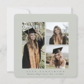 Minimal Square Grau-Green Frame Triple Foto Ankündigung (Vorderseite)