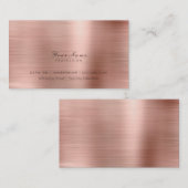 Minimal Stahl Kupfer Pink Gold Delikate Script Vip Visitenkarte (Vorne/Hinten)
