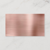 Minimal Stahl Kupfer Pink Gold Delikate Script Vip Visitenkarte (Rückseite)