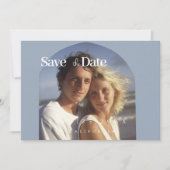 Minimal staubfreie blueFlat Save the Date Card (Vorderseite)