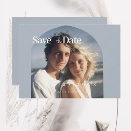 Minimal staubfreie blueFlat Save the Date Card