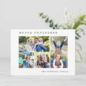 Minimal Stilvoll 4 Familienjunges Foto Weihnachten (Stehend Vorderseite)