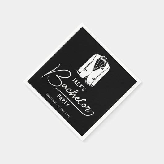 Minimal stilvolle Bachelor Party Dekorationen Serviette (Ecke)