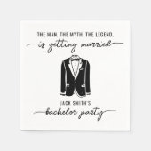 Minimal stilvolle Bachelor Party Dekorationen Serviette (Vorderseite)