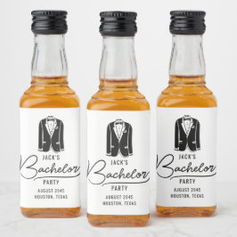 Minimal Stilvolle Bachelor-Party-Favoriten Alkoholflaschenetikett