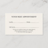 Minimal stilvolle Beige Gray Terminierungskarte Visitenkarte (Rückseite)