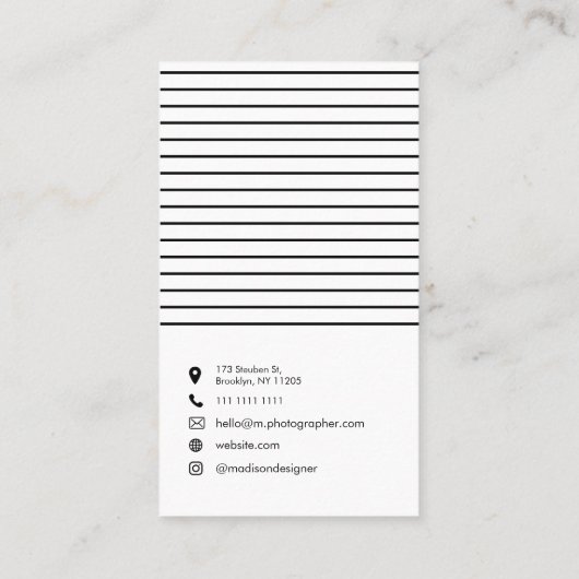 Minimal stilvolle Trendy Modern Business Card Visitenkarte (Rückseite)