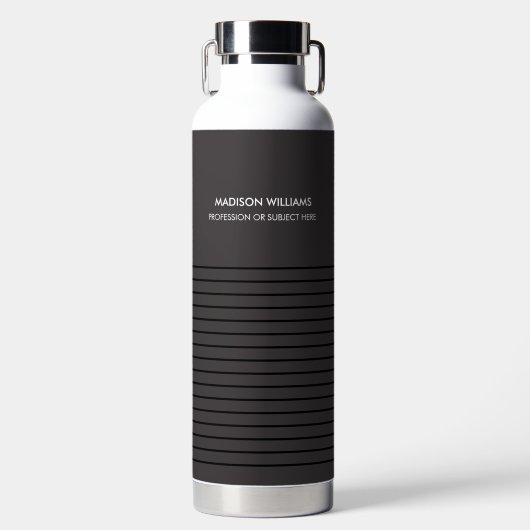Minimal Stilvolle Trendy Moderne Wasserflasche Trinkflasche (Vorderseite)