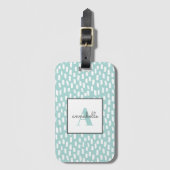 Minimal stilvolles Mint Gray Modernes Muster Gepäckanhänger (Vorderseite Vertikal)