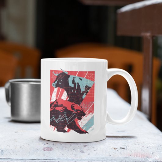 Minimal Stock Market Bull Bear Chart Kaffeetasse