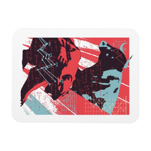 Minimal Stock Market Bull Bear Chart Magnet (Horizontal)