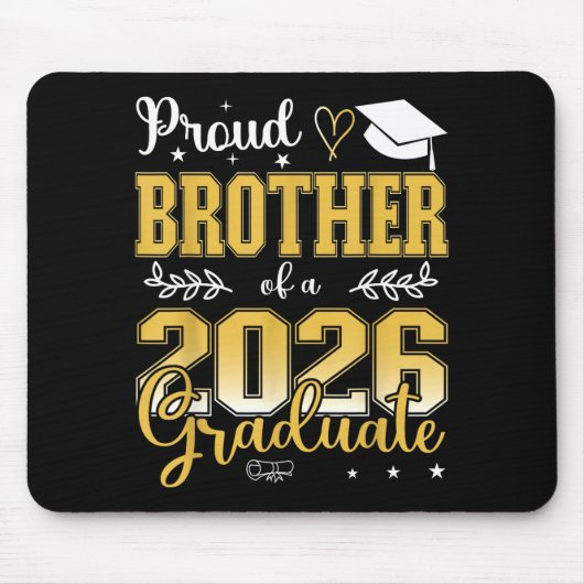Minimal stolzer Bruder Abschlussklasse 2026 Mousepad (Vorne)