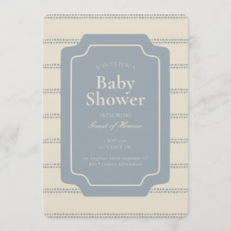 Minimal Stripe Geometric Gender Neutral Beige Blue Einladung