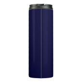 Minimal stylische Navy White Monogram Travel Mug Thermosbecher (Rückseite)
