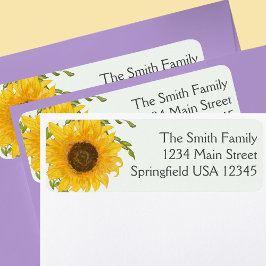 Minimal Stylische Sonnenblumen-Rücksendeadresse