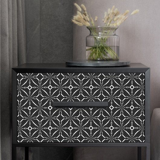 Minimal stylisches Schwarz/Weiß geometrisches Must Seidenpapier