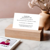 Minimal stylisches Script Monogram Frame Foto Weiß Visitenkarte