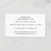 Minimal stylisches Script Monogram Frame Foto Weiß Visitenkarte (Rückseite)