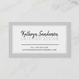 MINIMAL STYLISH einfache Blassgrau-Grenze schwarz Visitenkarte