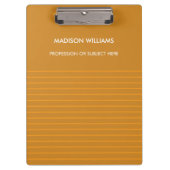 Minimal Stylish Modern Modern Clipboard Klemmbrett (Vorderseite)