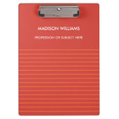 Minimal Stylish Modern Modern Clipboard Klemmbrett (Vorderseite)