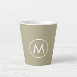 Minimal Stylish Sage Green Monogram Milchtasse