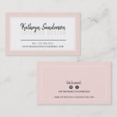 MINIMAL STYLISH, schlicht gestrichen, rosa schwarz Visitenkarte (Vorne/Hinten)