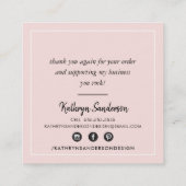 MINIMAL STYLISH, schlichter Bräuner, rosa Rosengol Quadratische Visitenkarte (Rückseite)