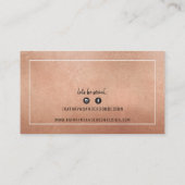 MINIMAL STYLISH, schlichter Bräuner, rosa Rosengol Visitenkarte (Rückseite)