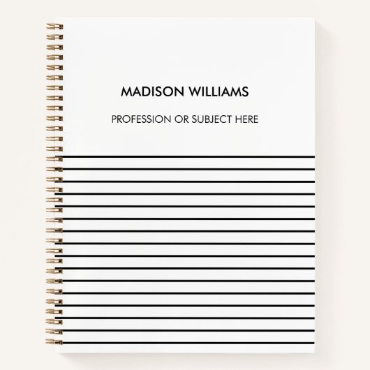 Minimal Stylish und trendy Modern Notebook Notizblock (Vorderseite)