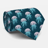 Minimal Stylisierte Qualle - Ocean Life Krawatte (Gerollt)