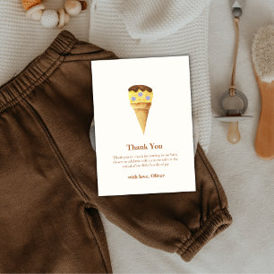 Minimal Summer Scoop Ice Cream Boy Baby Dusche Dankeskarte
