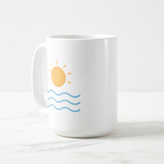 Minimal Sun and Waves Kaffeetasse (Vorderseite Links)