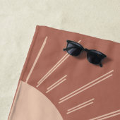 Minimal Sun Monogram Terracotta Fall Bachelorette Strandtuch (Beispiel)