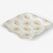 Minimal Sunburst – Modern Golden Rays Pattern for Pappteller (Gewinkelt)