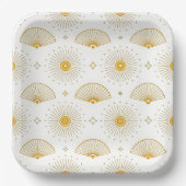 Minimal Sunburst – Modern Golden Rays Pattern for Pappteller (Vorderseite)