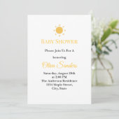 Minimal Sunshine Baby Shower Invitation | Editable Einladung (Stehend Vorderseite)