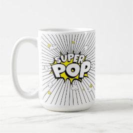 Minimal SUPER POP! Comic Book Pop Art Popcorn Pun Kaffeetasse