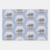Minimal Surfer Couple Dusty Blue Geschenkpapier Set (Vorderseite)