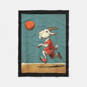 Minimal süße Ziege Tier lustig Basketball Fleecedecke