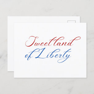 Minimal Sweet Land of Liberty 4. Juli Amerika Postkarte