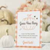 Minimal Sweet Pumpkin Baby Shower schätzt wie viel Sockelschild