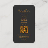 Minimal Tattoo Artist Black Orange Tattoos Studio  Visitenkarte (Rückseite)