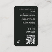 Minimal Tattoo Artist Goth Skull Purple Tattooist Visitenkarte (Rückseite)