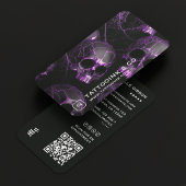 Minimal Tattoo Artist Goth Skull Purple Tattooist Visitenkarte
