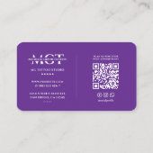 Minimal Tattoo Künstler Royal Lila Tattooist Visitenkarte (Rückseite)